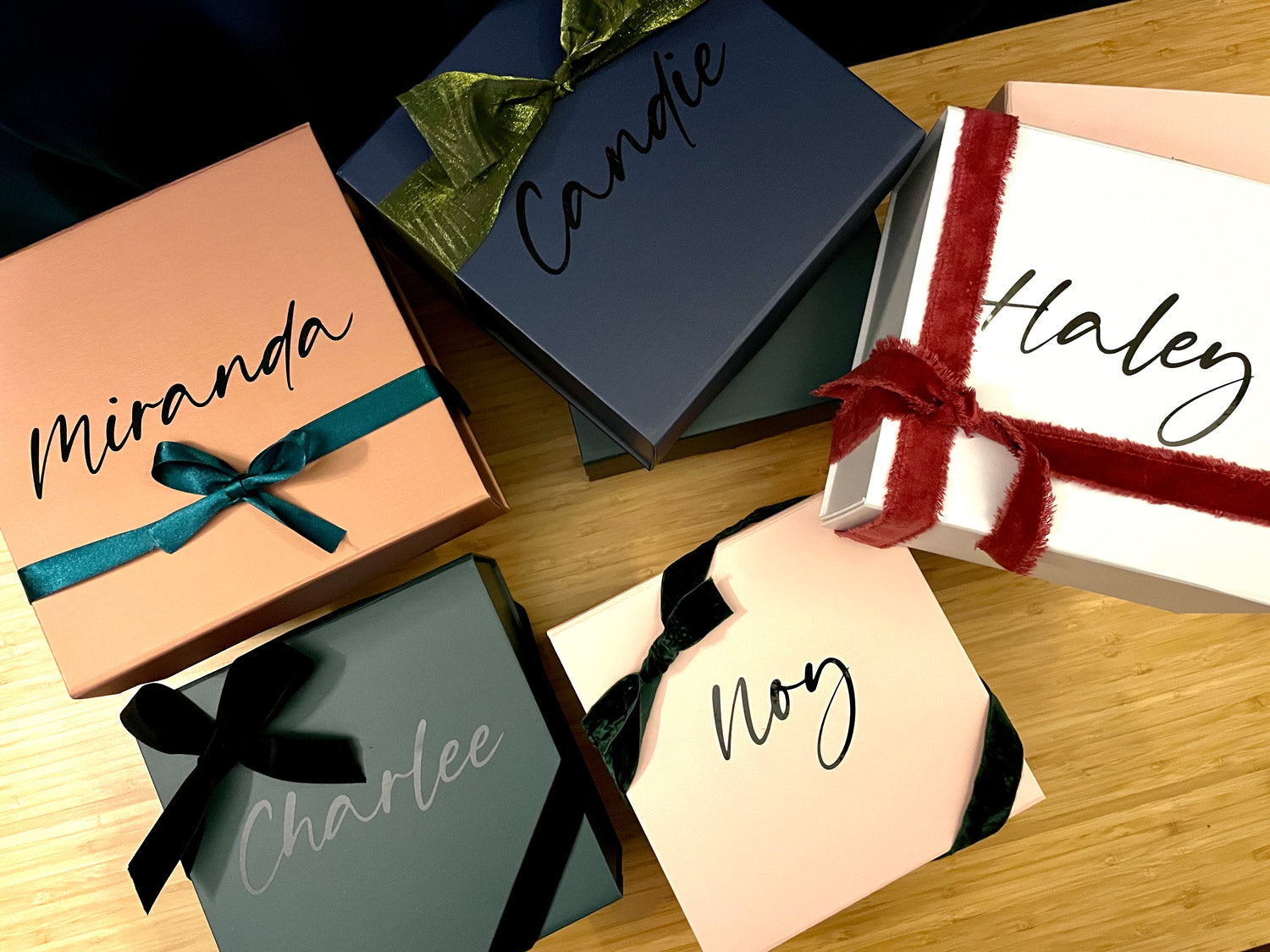 custom curated personalized cancer care gift boxes in moody color palette with modern trendy wrapping